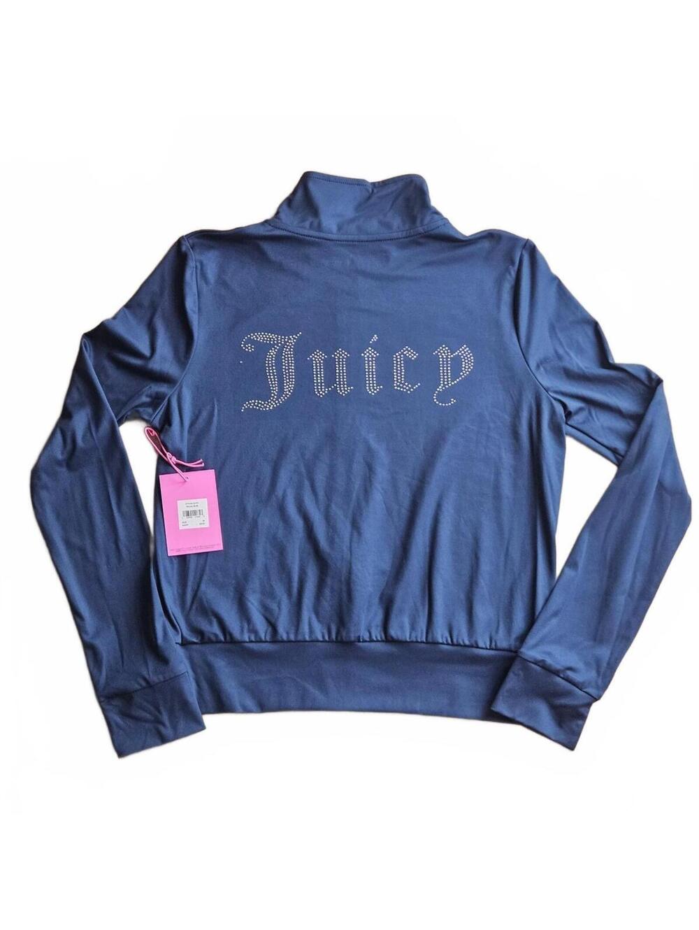 Juicy Couture Sport Rhinestone Zip Jacket Regal Blue Size Medium NWT E/19